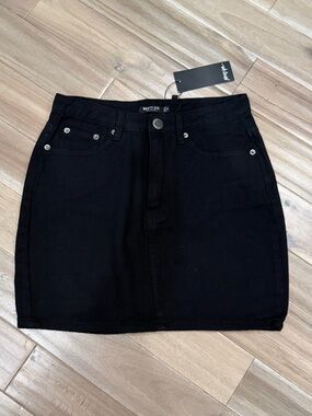 Nasty Gal Black Denim Mini Skirt